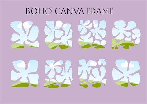 Canva Boho Frame Boho Flowers Frame Graphic By T Mea Herczeg