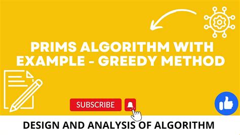 Prims Algorithm Using Greedy Method With Solved Example YouTube