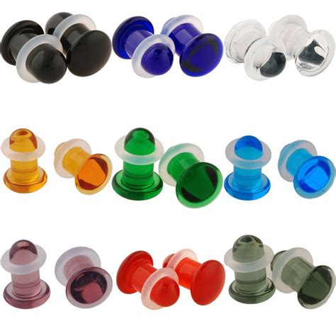 Gorilla Glass Pair Of Glass Single Flared Simple Plugs