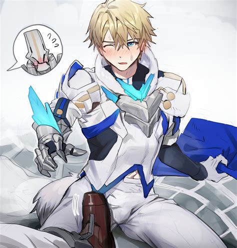 Rule 34 2boys Armor Bed Bedsheets Blonde Hair Blue Eyes Blush Boots Bulge Bulge Through