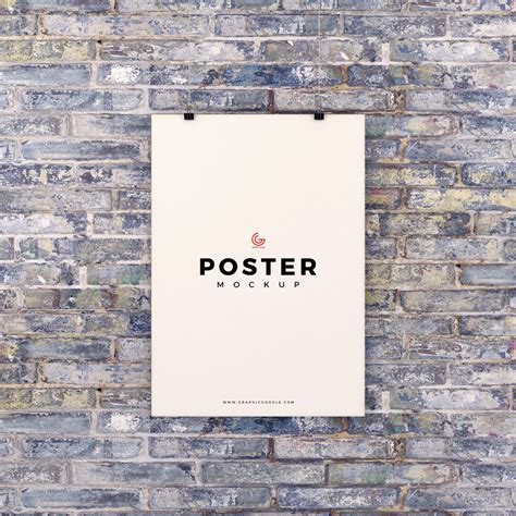 Free-Poster-Hanging-on-Brick-Wall-Mockup-PSD-For-Presentation - Graphic ...