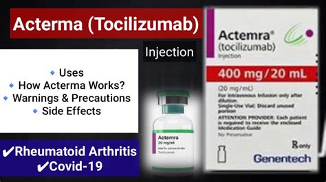 Acterma Tocilizumab Injection Rheumatoid Arthritis Covid 19