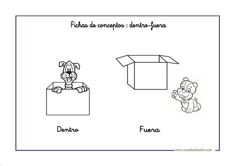 Fichas Concepto dentro y fuera para niños