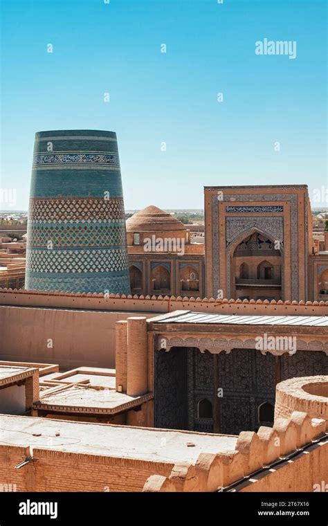 historic architecture  itchan kala  walled downtown  khiva city