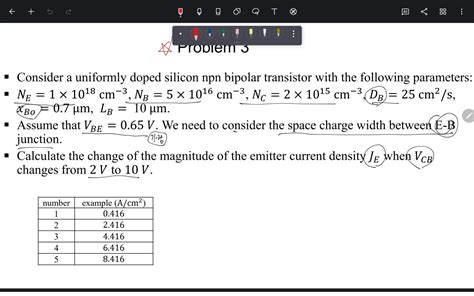 Solved Consider A Uniformly Doped Silicon Npn Bipolar Chegg