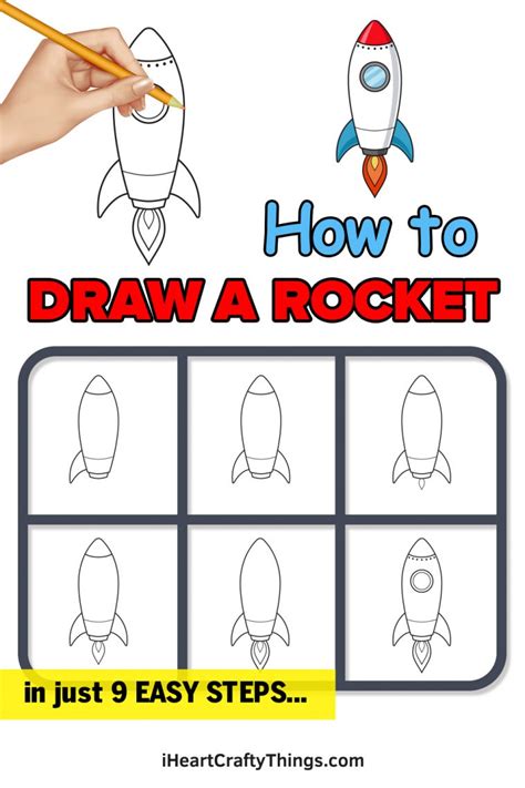 Rocket Drawing - How To Draw A Rocket Step By Step