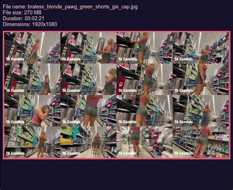 Braless Blonde Pawg Green Shorts Candidgirlz Premium Collection