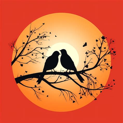 Premium AI Image Couple Of Birds Sitting On Top Of Tree Branch