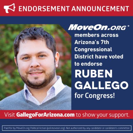 MoveOn members endorse Ruben Gallego for Congress