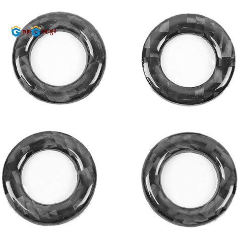 Car Door Pin Trim 4Pcs Carbon Fiber Door Lock Pin Cover Trim Fits For