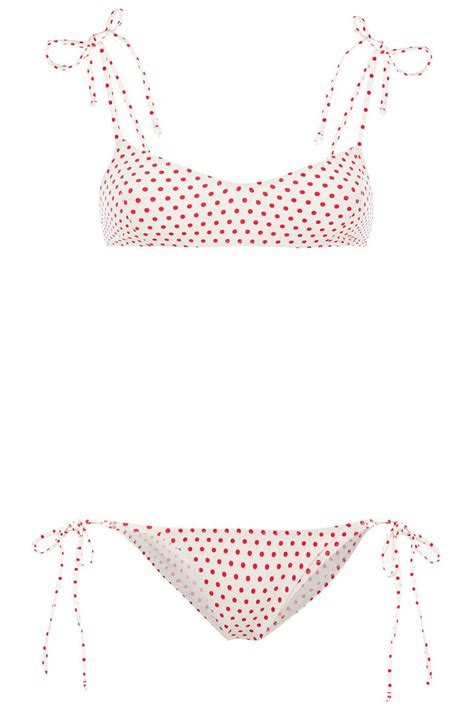 Buy Lisa Marie Fernandez Nicole Polka Dot Stretch Crepe Bikini Cream