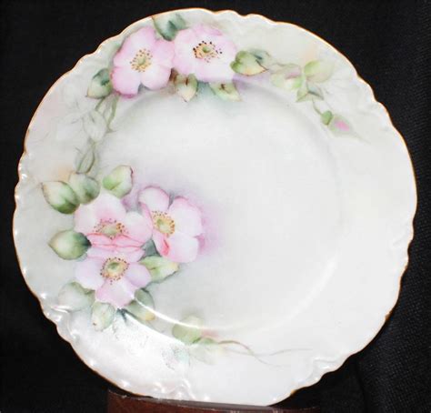 Antique Haviland Limoges Hand Painted Pink Flowers 8 12 Salad Plate