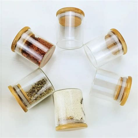 Clear Spice Jars High Borosilicate Glass Container