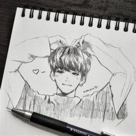 Bts V Pencil Sketch