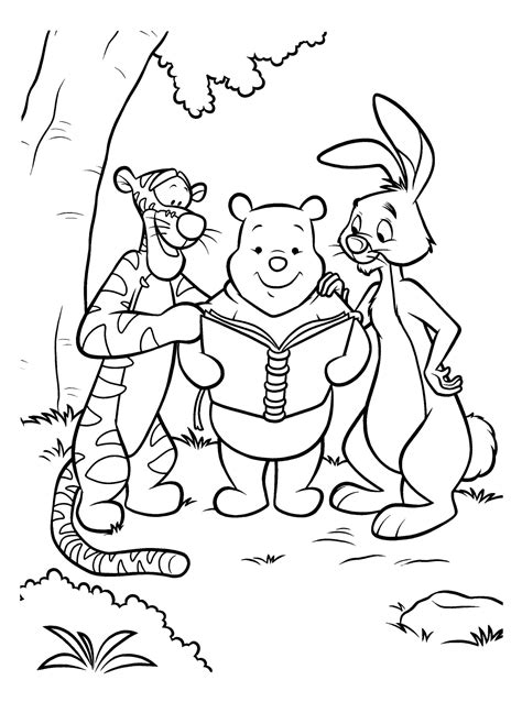 Lectura Y Amigos De Winnie De Pooh Para Colorear Imprimir E Dibujar