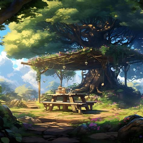 Premium AI Image | anime style background game background Outdoor ...