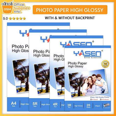 High Glossy Photo Paper Gsm With Backprint No Back Print Yasen