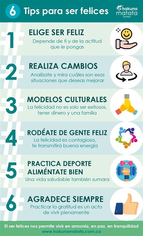 6 Tips Para Ser Felices Consejos Para Ser Feliz Felicidad Psicologa Emocional