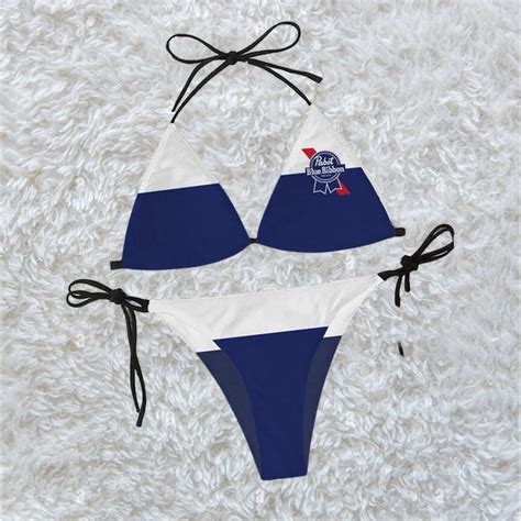 Pabst Blue Ribbon Triangle Beach Bikini Tw Hearthtops Store