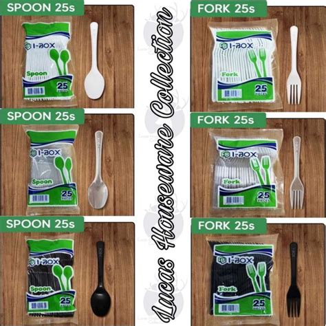 Disposable Plastic Spoon And Fork Pcs Pack Available In Clear