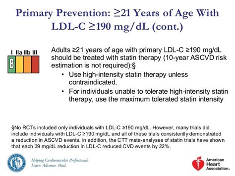 2013 Prevention Guidelines Cholesterol Slide Set 4