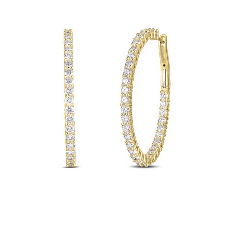 18k Yellow Gold Lever Back Large The Perfect Diamond Hoop® Earrings Roberto Coin North America