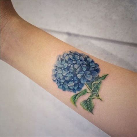 Blue Hydrangea Tattoo Design