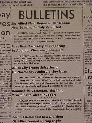 Vintage Newspaper Headline World War Hitler Grelly Usa