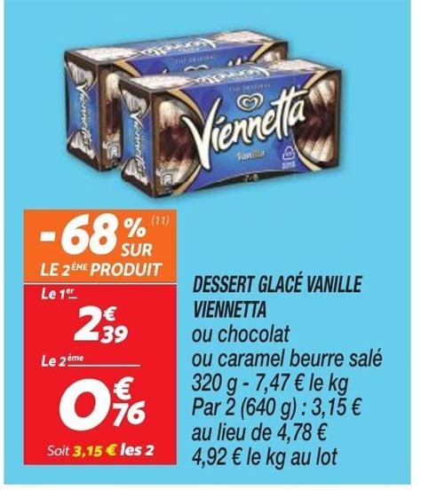 Promo DESSERT GLACÉ VANILLE VIENNETTA chez Netto