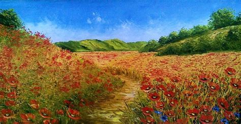 Полевые цветы. Рисунки маслом | Farmland, Painting, Outdoor