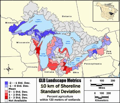 Metrics Map Great Lakes Basin Landscape Ecology Metric Browser V