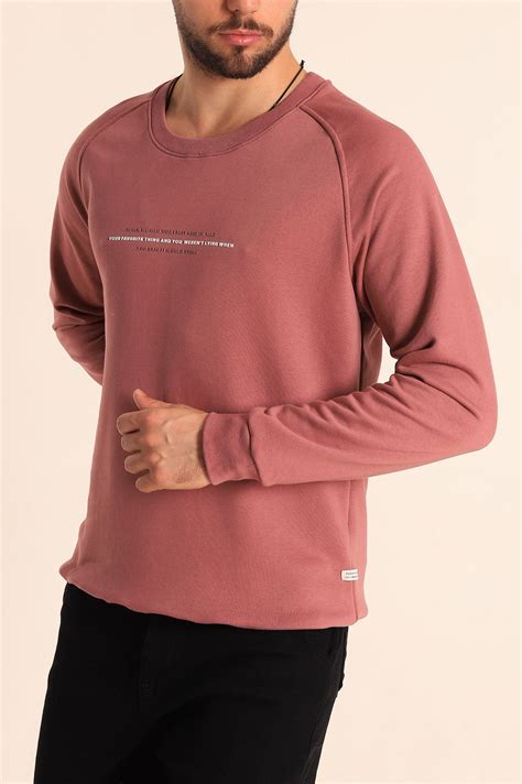 G L Kurusu Relaxed Fit Ardonsuz Kabartma Yaz L Erkek Sweatshirt