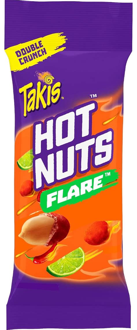 Amazon.com: Takis Hot Nuts Flare Double Crunch Peanuts, Chili Pepper ...