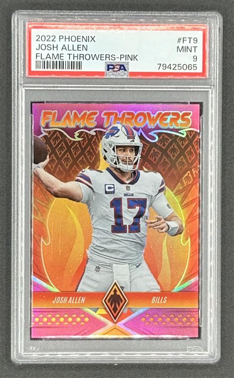 Josh Allen 2022 Panini Phoenix Flame Throwers Pink 9 2175 Psa 9