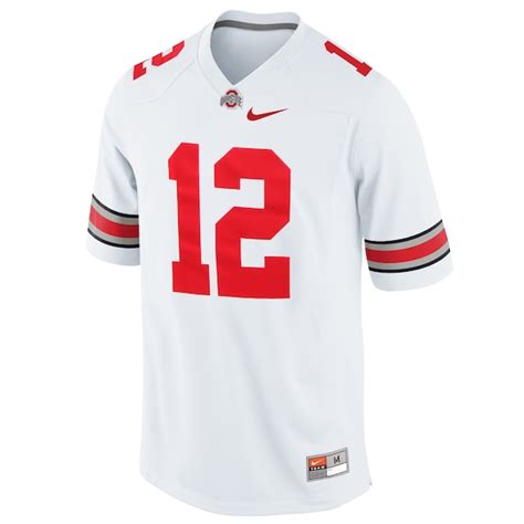 Ohio State Buckeyes Nike #12 Game Football Jersey - White - Fanatics.com