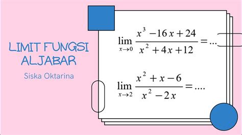 Limit Fungsi Aljabar Part 1 Youtube