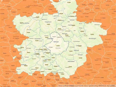 72336 Balingen Mit Plz Karte Und Straßenverzeichnis