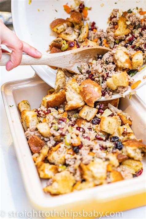 Quick Sourdough Stuffing With Sausage And Cranberry Straight To The