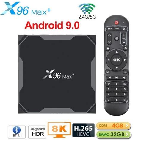 Boîtier Smart TV X96 Max Plus Android 9 0 Amlogic 1000M S905x3 8K