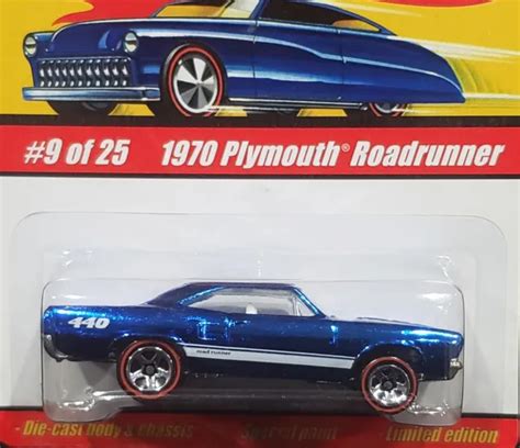 HOT WHEELS 70 1970 Plymouth Road Runner Roadrunner Voiture Classique 9 De 25 S 1 Bleu EUR 11 06