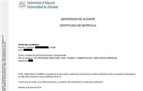 Certificado De Matricula