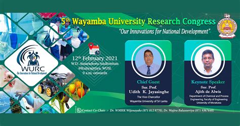 5th Wayamba University Research Congress at Kuliyapitiya – Wayamba ...