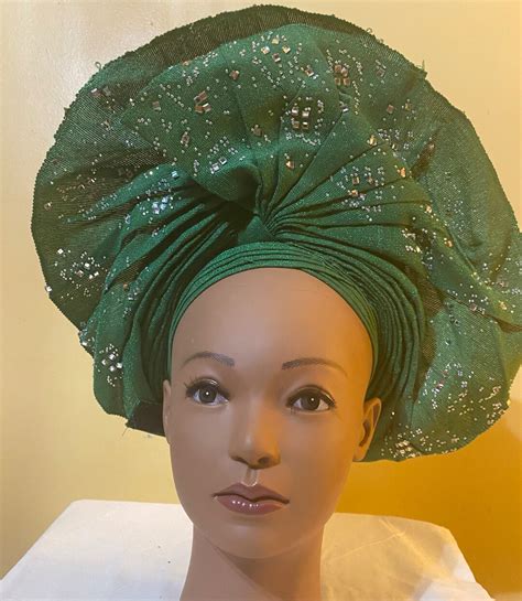 Aso Oke Nigeria Autogele Ready To Wear Gele African Hat Traditional