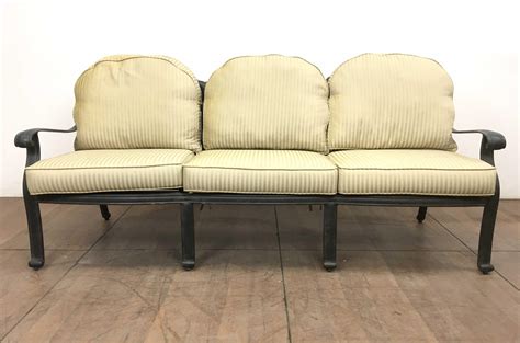 Lot Traditional Cushioned Cast Aluminum Patio Sofa