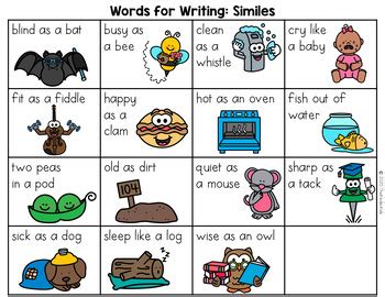 Simile Examples For Kids