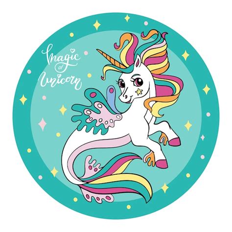 Cercle D Illustration Vectorielle De Dessin Anim Mignon Licorne De Mer