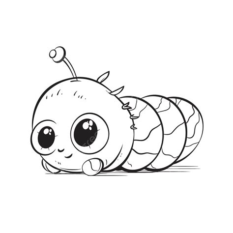 Cute Caterpillar Coloring Pages In Printable Outline Sketch Drawing