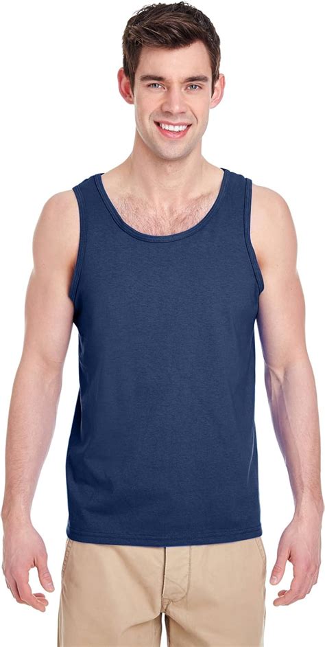 Gildan Heavy Cotton Tank Top 5200 Navy At Amazon Mens Clothing Store