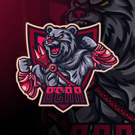 Premium Vector | Bear esport logo and mascot design