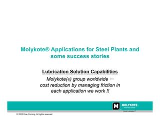 Molykote Application Rolling Mills By Project Sales Corp Ppt